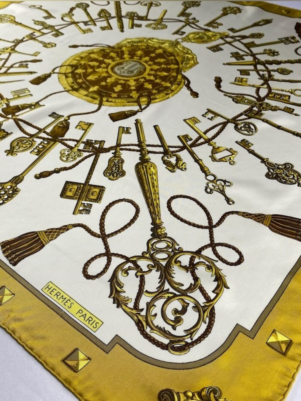 Vintage 1990s Hermes Les Clefs Silk Scarf Hermes Silk Scarf